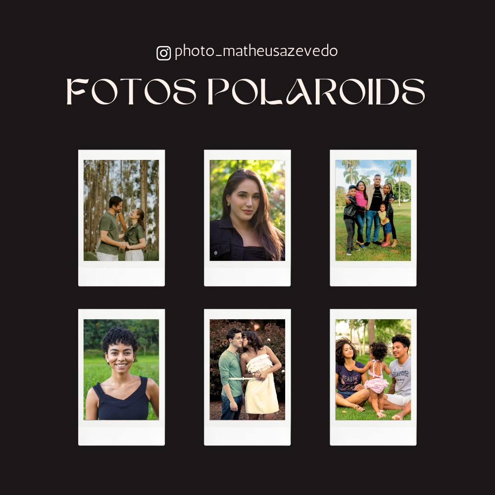 Pacote 5 Fotos Polaroids